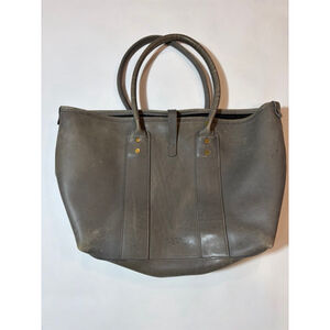 J.W. Hulme Co Leather Tote Bag Gray USA Made Heritage Workwear Carryall READ
